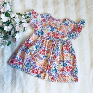 EUC Lovely Colorful Floral Toddler Girl Dress, Size 18 Months Wonder Nation